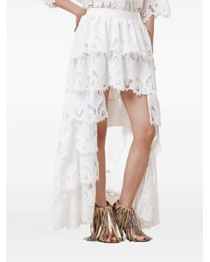 AllSaints Broderie-Anglaise High-Low Skirt - White