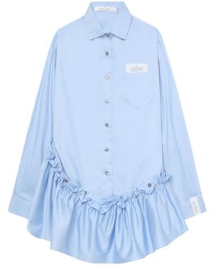 ROKH Hemd mit Rüschen - Blau