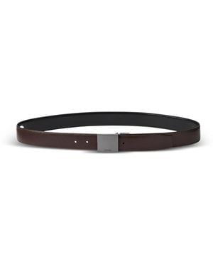Calvin Klein Logo-Plaque Grained Belt - White