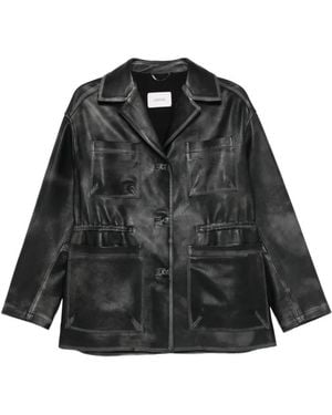Dorothee Schumacher Sleek Statement Pocket Leather Jacket - Black