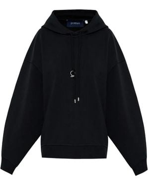 Sportmax Ring-Detail Drawstring Hoodie - Blue