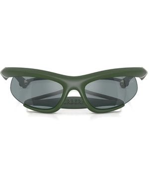 Burberry Rubber Geometric-Frame Sunglasses - Green