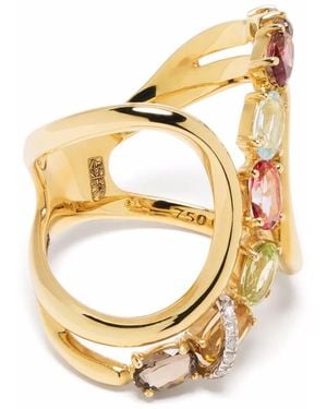 Brumani Anillo En Oro Amarillo De 18Kt Con Diamantes Y Gemas - Metálico