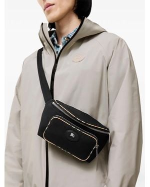 Burberry Check-Trim Belt Bag - Grey