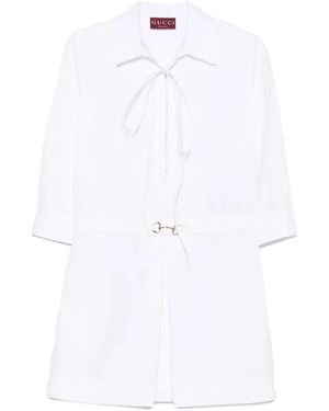 Gucci Lace-up Cotton Dress - ホワイト
