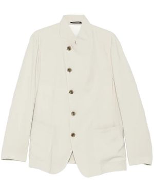 Emporio Armani Single-Breasted Blazer Jacket - White