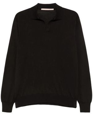 hindustrie Pullover Mit Poloshirtkragen - Schwarz