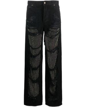 DARKPARK Karen Crystal-Embellished Straight-Leg Jeans - Black