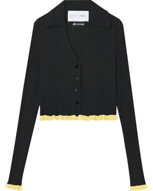 AZ FACTORY X Ester Manas Ribbed Cropped Cardigan - Black