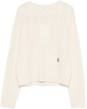 Sporty & Rich Pull En Maille Torsadée - Neutre