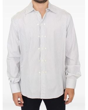 Ermanno Scervino Striped Long-Sleeved Shirt - White