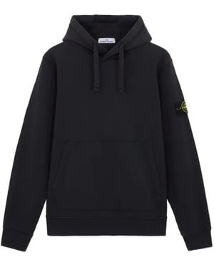 Stone Island Logo-Patch Hoodie - Blue