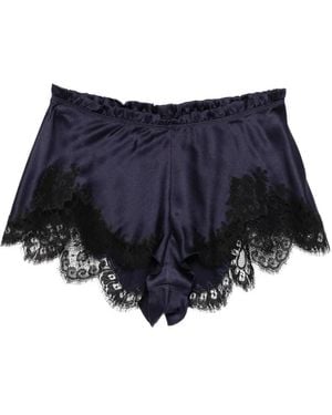 Carine Gilson Lace-Detail Pyjama Shorts - Blue