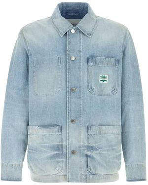 Closed Logo-Patch Denim Jacket - Blue