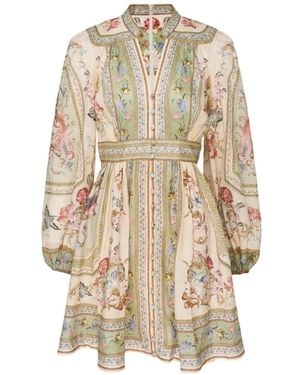 Zimmermann Mini Roselight Floral-Print Dress - White
