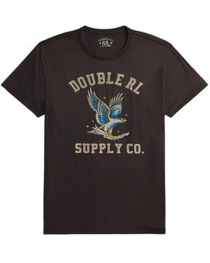 RRL Eagle-Print Cotton T-Shirt - Black