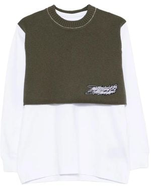 GR10K Logo-patch knitwear - Verde