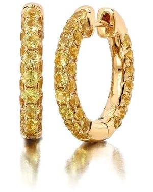 Graziela Sapphire Three-Sided Hoop Earrings - Metallic