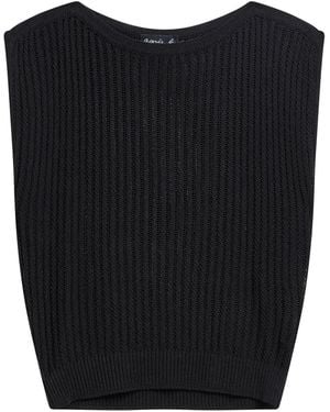 agnès b. Semi-Sheer Ribbed Knit Top - Black