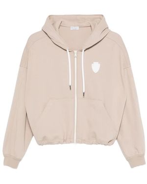 Brunello Cucinelli Hoodie mit Logo - Natur