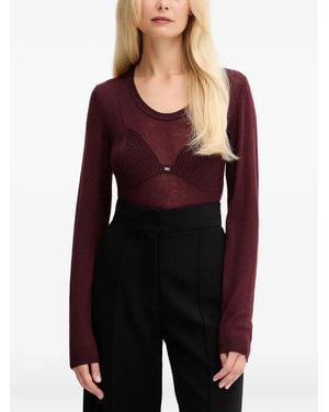 Elisabetta Franchi Ribbed Detail Knitwear - Red