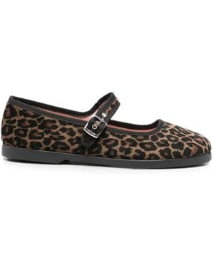 Victoria Ballerinas Mit Leoparden-Print - Weiß