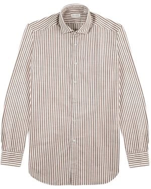Glanshirt Gestreiftes Hemd - Weiß