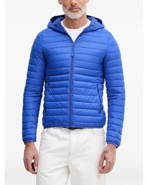 Benetton Quilted Hooded Jacket - Blue