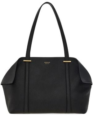 Ferragamo The Scarf Tt Medium Tote Bag - Black