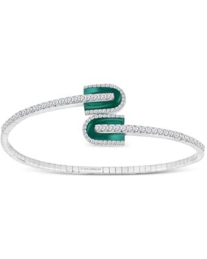 UNION LOS ANGELES Diamond And Malachite Bangle Bracelet - White