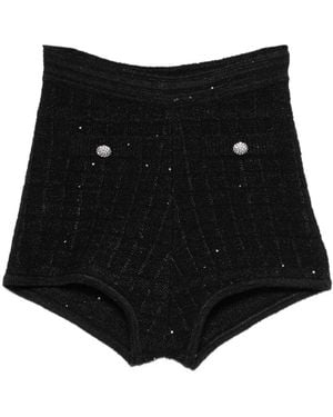 Alessandra Rich Short Court À Boutons À Ornements - Black