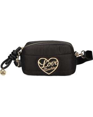 Love Moschino Heart-Plaque Cross Body Bag - Black