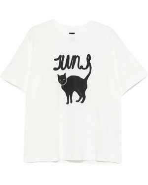 Juun.J Cat-Print T-Shirt - White