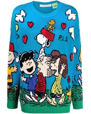 Philosophy Di Lorenzo Serafini X Peanuts Cartoon Jumper - Blue