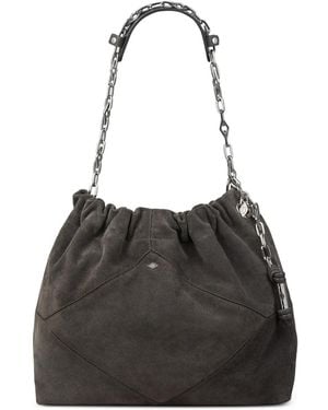 Ba&sh June Chain Gathered Shoulder Bag - Black