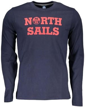 North Sails Logo-Print Long-Sleeve T-Shirt - Blue