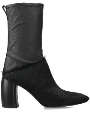 Premiata Furry Heel Boots - Black