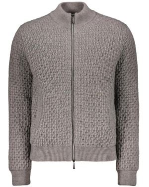 Moorer Gonerio-Ec Zip-Up Cardigan - Grey