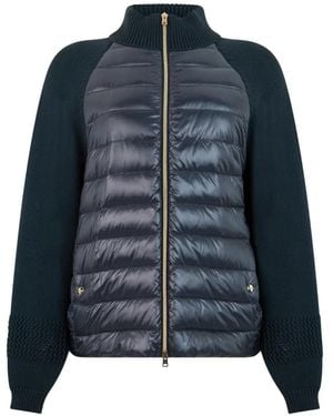 Herno Quilted Knit-Sleeve Jacket - Blue