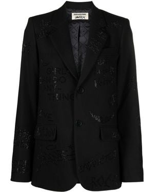 Zadig & Voltaire Single-Breasted Rhinestone Blazer - Black