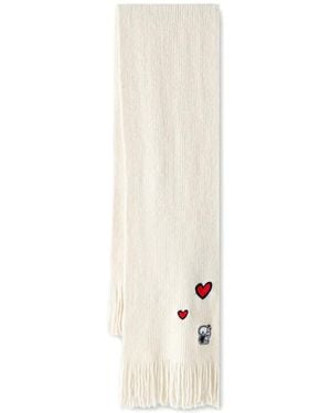 KARL LAGERFELD Ikon Patch Scarf - White