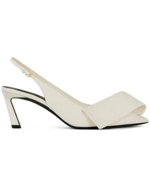 Givenchy Escarpins Twisted Ribbon En Cuir À Bride Arrière - Blanc