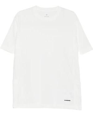 Snow Peak Logo-Embroidered Panelled T-Shirt - White