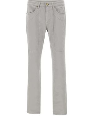 Jeckerson John Five-Pockets Stitching Jeans - Grey