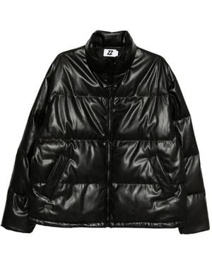 Izzue Faux Leather Padded Jacket - Black