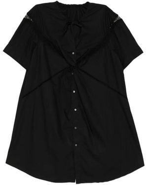 JNBY Twisted Lace-Trim Dress - Black