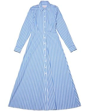 MC2 Saint Barth Striped Long-Sleeve Maxi Dress - Blue