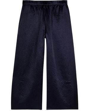 Eileen Fisher Wide-Leg Textured Pants - Blue