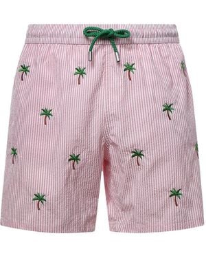 MC2 Saint Barth Shorts Mit Palmenstickerei - Pink