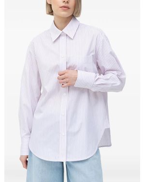 Victoria Beckham Striped Cotton Shirt - White